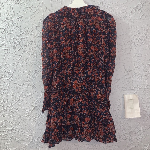 Ulla Johnson Cecily Cosmos Mini Dress Silk Blend Long Puff Sleeve Ruffle Floral - Picture 14 of 16